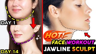 🔥Jawline Sculpt Exercise  Sharpen Your Face Sharp Jawline Reduce Double Chin Lose Fat Face [upl. by Cirdet]