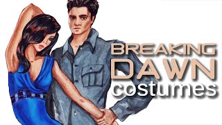 Bella Swan amp Edward Cullen Breaking Dawn part 2 costumes Fashion Illustration [upl. by Ahsinahs]