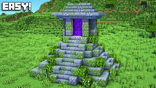 Minecraft How To Build a Nether Portal Design  Tutorial [upl. by Dreddy173]