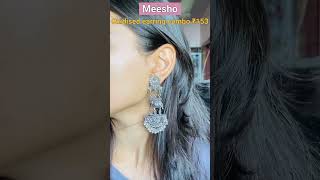 Meesho earrings combo ₹153 meeshohaul earrings viral meesho viralshort viralvideo jewellery [upl. by Shelah801]