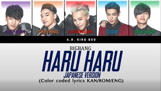 Bigbang Haru Haru Japanese Version color coded lyrics kanromeng [upl. by Francine]