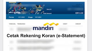 Cara Cetak Rekening Koran eStatement di Website Livin by Mandiri Online [upl. by Ynnavoig]