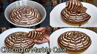 Chocolate Marble Cake  Eggless Chocolate Cake Without Oven Butter Cream Beater Condensed Milk [upl. by Chlores]