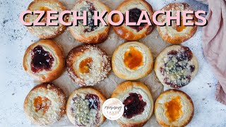 Czech Koláče  Kolaches  Brioche dough  Cream cheese and jam filling [upl. by Orfinger]