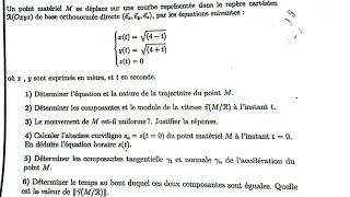 Mécanique du point Exercice 3 cinématique [upl. by Ibocaj52]