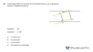 KVA uppgift 20 från högskoleprovet våren 2024 provpass 5 kvantitativ del [upl. by Tatum]