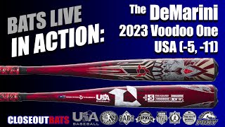 HITTING DeMarini Voodoo One USSSA 5oz 11oz 2023 [upl. by Alyakim335]