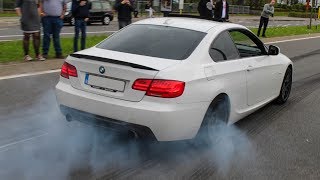 BMW E92 335d 335i M3 330d  compilation  Sounds Accelerations Burnouts [upl. by Schoenburg]