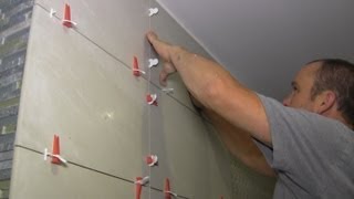 How to install large format tiles on bathroom walls using Perfect Level Master [upl. by Cristie495]