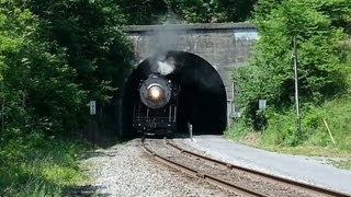 Steam Engine Locomotive Train Coming Through Tunnel on Great Allegheny Passage [upl. by Berne]