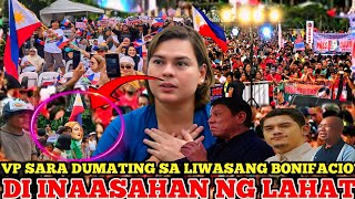 VP SARA BIGLANG DUMATING SA LIWASANG BONIFACIO LIBO LIBONG TAO DAGDA MGA SIKAT NA PERSONALDD ITO N [upl. by Spracklen717]