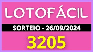 🍀 LOTOFÁCIL HOJE 26092024 CONCURSO 3205 [upl. by Ayik]