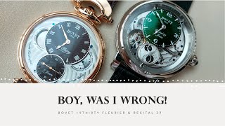 REVIEW Bovet 19Thirty Fleurier in Chocolate Dial amp Recital 29 Dimier in Green Guilloche Dial [upl. by Ayitahs]