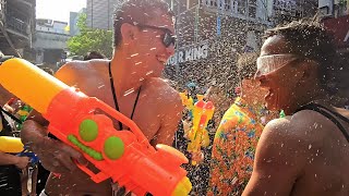 Songkran Festival 2024 Bangkok Thailand  Worlds Best Water Fight [upl. by Anilam]