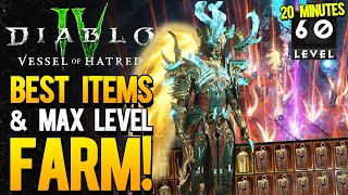 Best New Loot Farm amp LVL 60 in 20 Minutes  Diablo 4 Vessel of Hatred [upl. by Shayne]