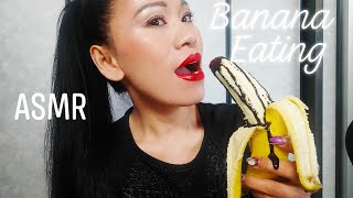 ASMR Banana Eating With Chocolate Whip Cream Intense Mouth Sounds bananaeats eatingbanana asmr [upl. by Mroz]