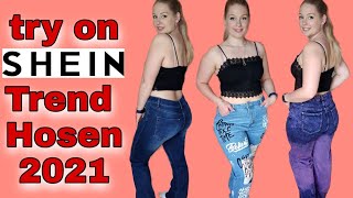 try one Shein Haul  Trend Hosen 2021  Weit  Baggy  Schlag  xNathiex [upl. by Rafter]