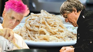 Cacio e pepe originale vs gourmet  Claudio Gargioli e Cristina Bowerman [upl. by Enrak]