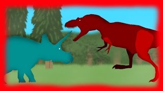 Dinosaurs Cartoons Battles Triceratops vs Daspletosaurus [upl. by Delmore385]