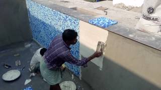 Mosaic Glass Tiles Laying [upl. by Marris]