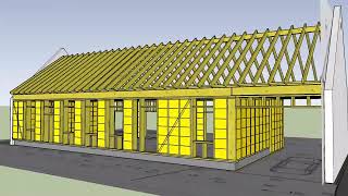 Construction plan for straw bale house with Lorenz Modules  step by step [upl. by Eugilegna]