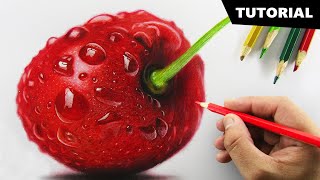 Drawing CHERRY with Color pencil  Tutorial for BEGINNERS [upl. by Chara580]