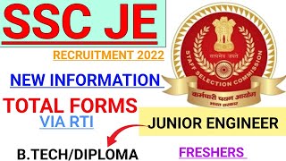 SSC JE 2022 TOTAL APPLICANTS  कुल कितने forms पड़े SSC JE में VIA RTI ZindagiUPki [upl. by Sihtam832]