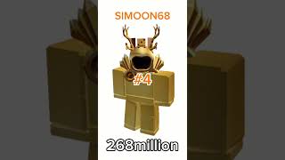 Top 5 richest roblox player roblox robloxshorts viralvideo viralshorts [upl. by Eenor]