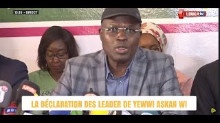 🔴EN Direct Affaire  Sonko  Barthélémy Dias  La déclaration des leaders de Yewwi Askan Wi [upl. by Ahseit]