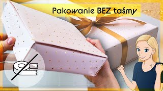 Jak zapakować prezent w papier BEZ TAŚMY Dokładny tutorial krok po kroku [upl. by Elbart]