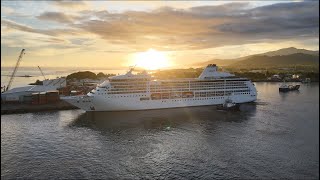 The Seven Seas Mariner Nassau  Apia Harbor Thank you for visiting our home 🇼🇸 Talofa DJI [upl. by Wendolyn]