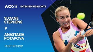 Sloane Stephens v Anastasia Potapova Extended Highlights  Australian Open 2023 First Round [upl. by Garett]