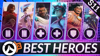 NEW BEST HEROES to MAIN for EVERY ROLE in SEASON 11 EASY WINS  Overwatch 2 Meta Guide [upl. by Grimona]