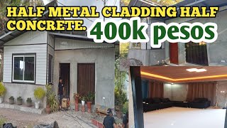 low budget house idea HALF CONCRETE HALF METAL CLADDING HOUSE DESIGN 400K pesos estimated cost [upl. by Llereg123]