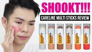 SHOOKT CARELINE MULTI STICK REVIEW AND SWATCHES  Kenny Manalad [upl. by Rilda]