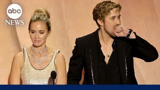 Oscars 2024 Ryan Gosling and Emily Blunt exchange playful barbs at the Academy Awards [upl. by Eolcin]