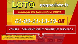 LOTO RESULTAT TIRAGE SAMEDI 25 NOVEMBRE 2023 [upl. by Sedicla]