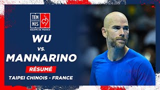 Wu vs Mannarino  Le Résumé  Davis Cup Qualifiers Taipei chinoisFrance  FFT [upl. by Ayote28]