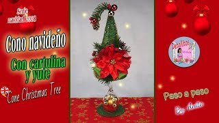 Cono navideño con cartulina y yute [upl. by Spense16]