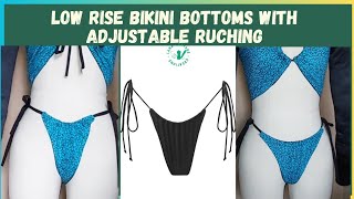 Sew Your Own Reversible Low Rise Gathered Bikini Bottom with Adjustable Straps Cut and Sew Swimwear [upl. by Ademla]