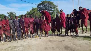 New Years Day in Lesoit with Masai warriors Kiteto Tanzania [upl. by Atinuhs]