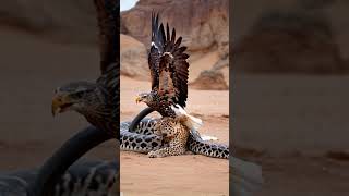 Symbiosis between eagle jaguar and giant python [upl. by Irod]