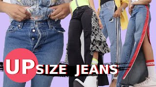 4 Really Cool Ways to Make Jeans Bigger  Upsize Jeans [upl. by Atikat]