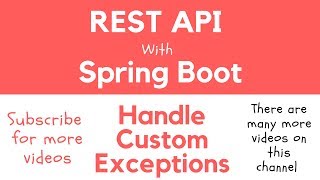 REST API with Spring Boot  Throw amp Catch Your Own Custom Exception [upl. by Derinna]