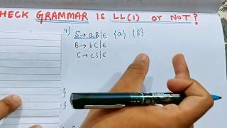 Lecture21 Checking Grammar is LL1 or not  Compiler Design [upl. by Hannahsohs]