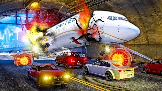 Airplane CRASHES into TUNNEL in GTA 5 [upl. by Russian973]