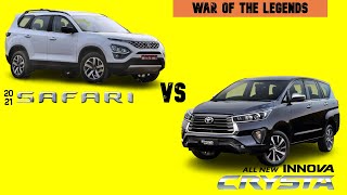 2021 Tata Safari XZA Vs 2021 Innova Crysta ZX  Detailed Comparison [upl. by Dhiman]