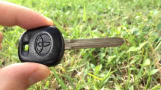 How To Program Toyota Chip Key Camry Sienna Corolla Highlander 4Runner Solara Matrix FJ Cruiser tC [upl. by Dawna856]