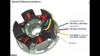 Mopokorjaus Ducati staattorin mittaus [upl. by Sialac]