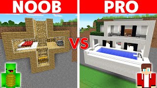 Minecraft NOOB vs PRO SAFEST CLIFF HOUSE BUILD CHALLENGE [upl. by Ecnarwal]